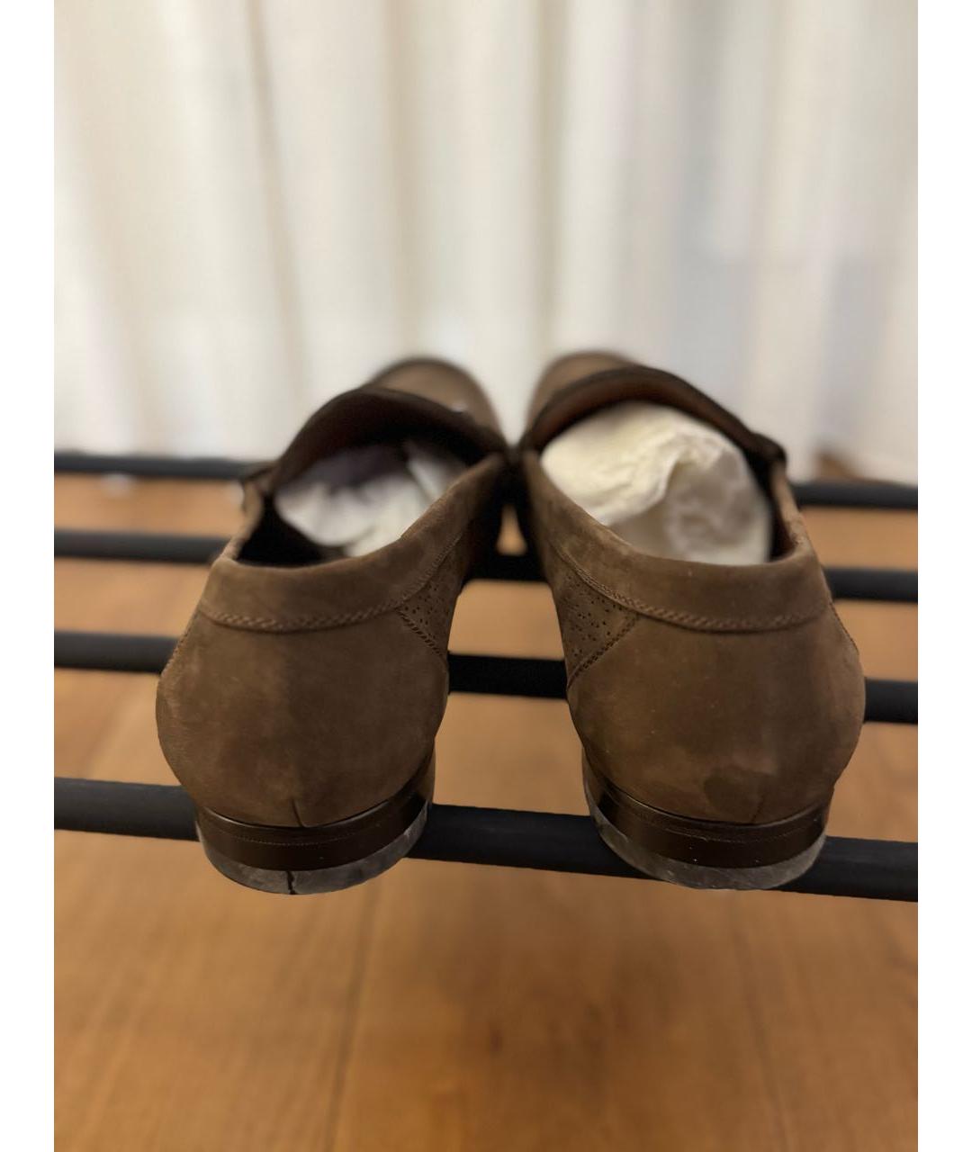 TESTONI Коричневые замшевые лоферы, фото 4