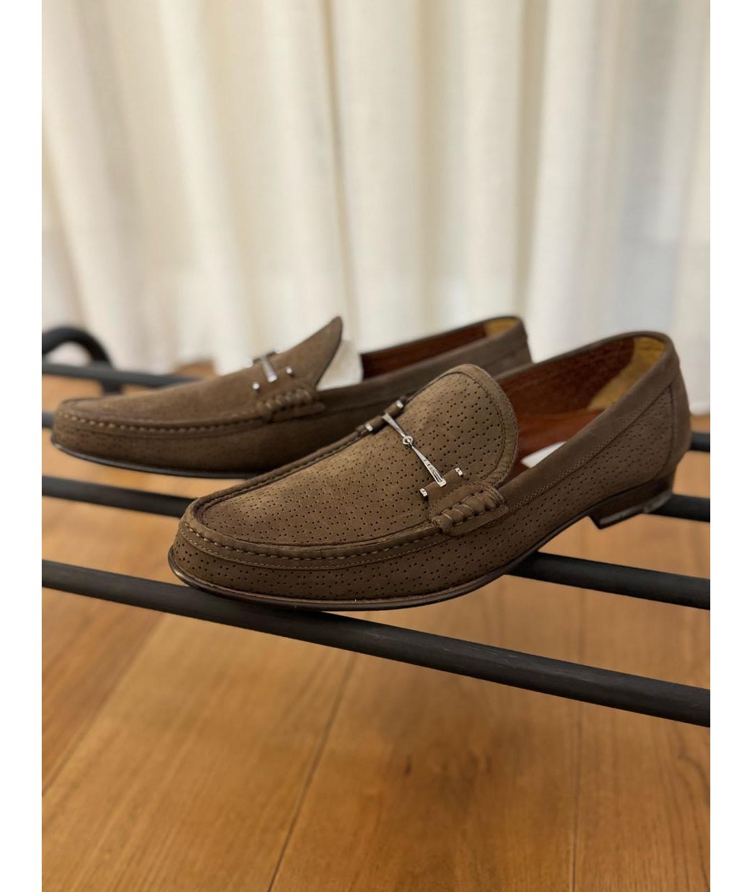 TESTONI Коричневые замшевые лоферы, фото 6