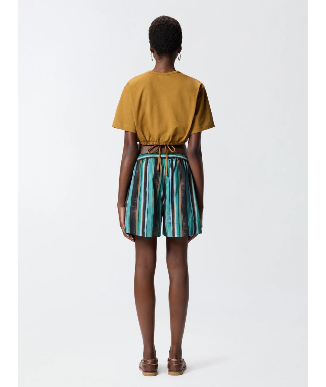 PINKO Горчичная хлопковая футболка, фото 4