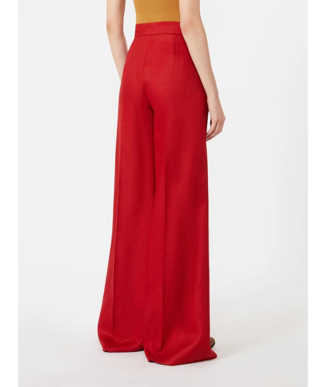 MAX MARA Красные брюки широкие, фото 4