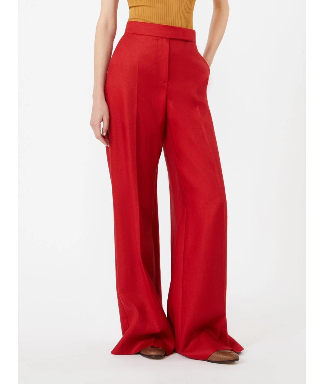 MAX MARA Красные брюки широкие, фото 3