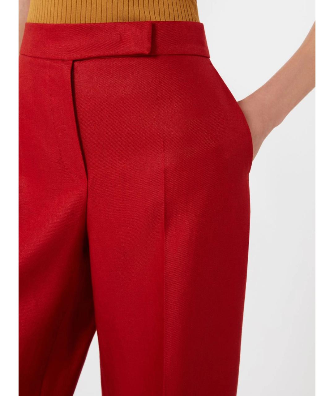 MAX MARA Красные брюки широкие, фото 5