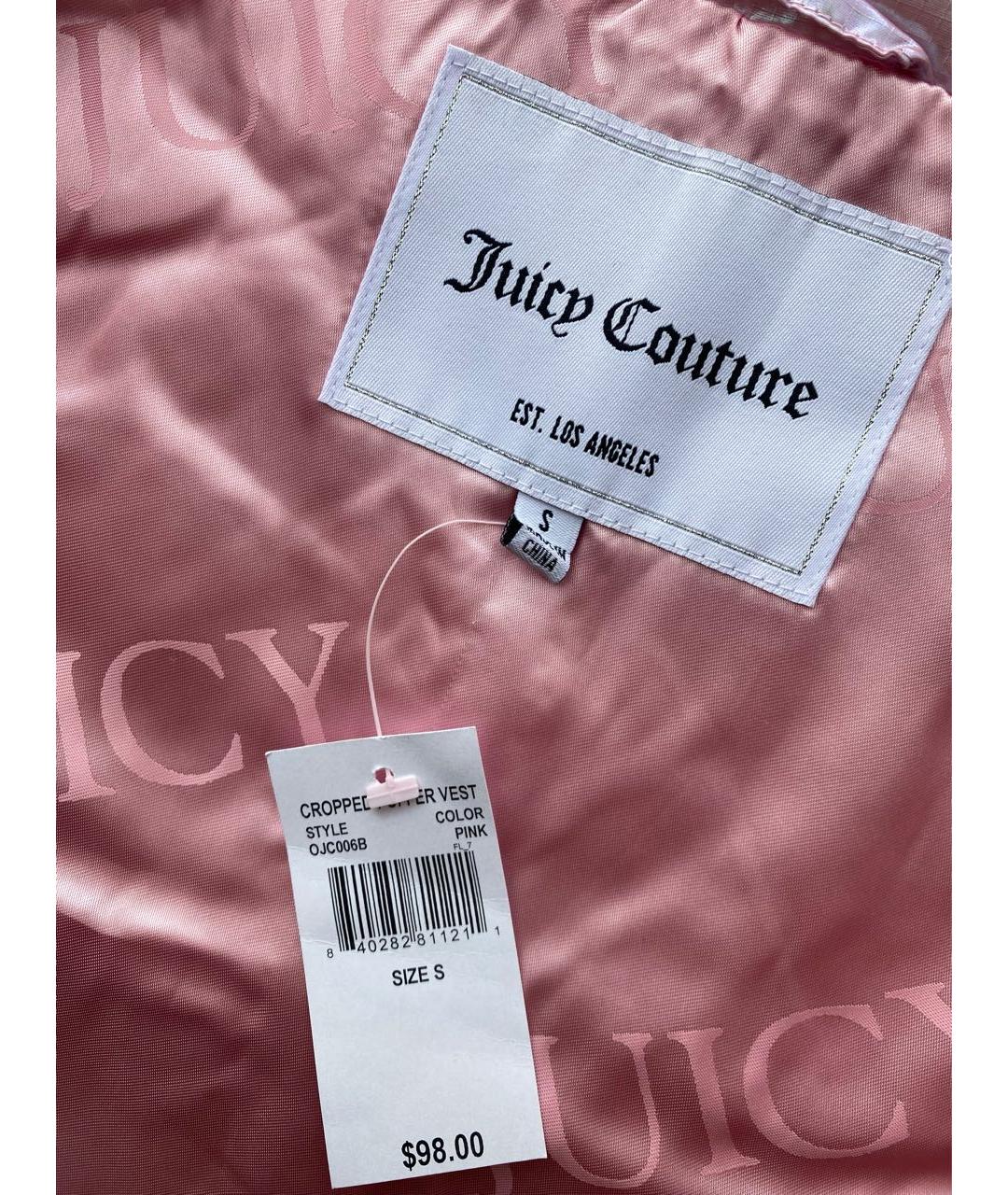 JUICY COUTURE Розовый полиэстеровый жилет, фото 3