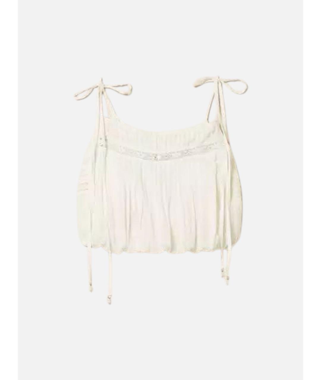 TWIN-SET Белая хлопковая майка, фото 7