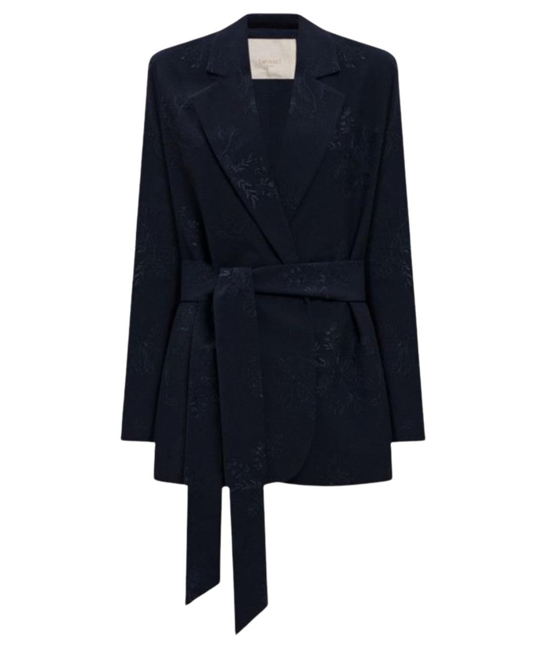 TWIN-SET Темно-синий вискозный жакет/пиджак, фото 1