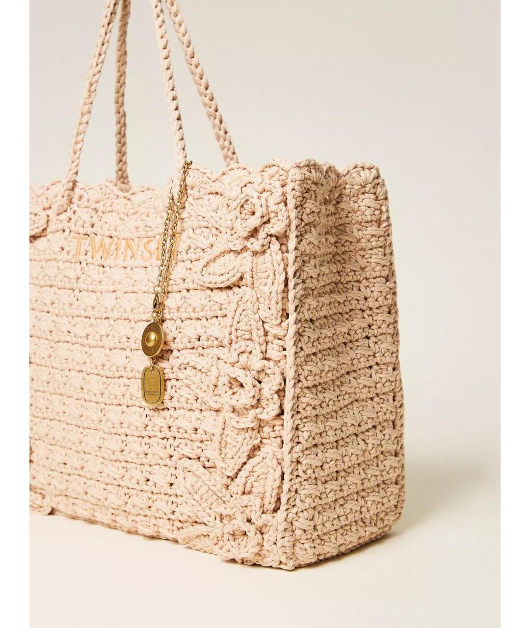 TWIN-SET Бежевая сумка с короткими ручками, фото 3