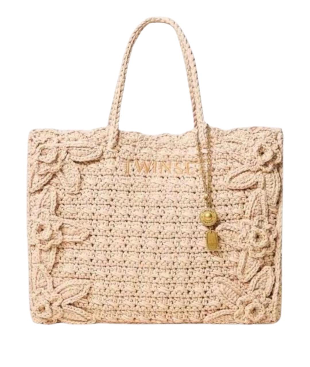 TWIN-SET Бежевая сумка с короткими ручками, фото 1
