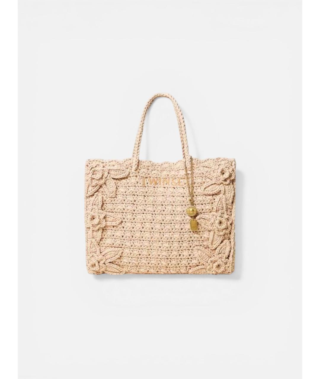 TWIN-SET Бежевая сумка с короткими ручками, фото 5