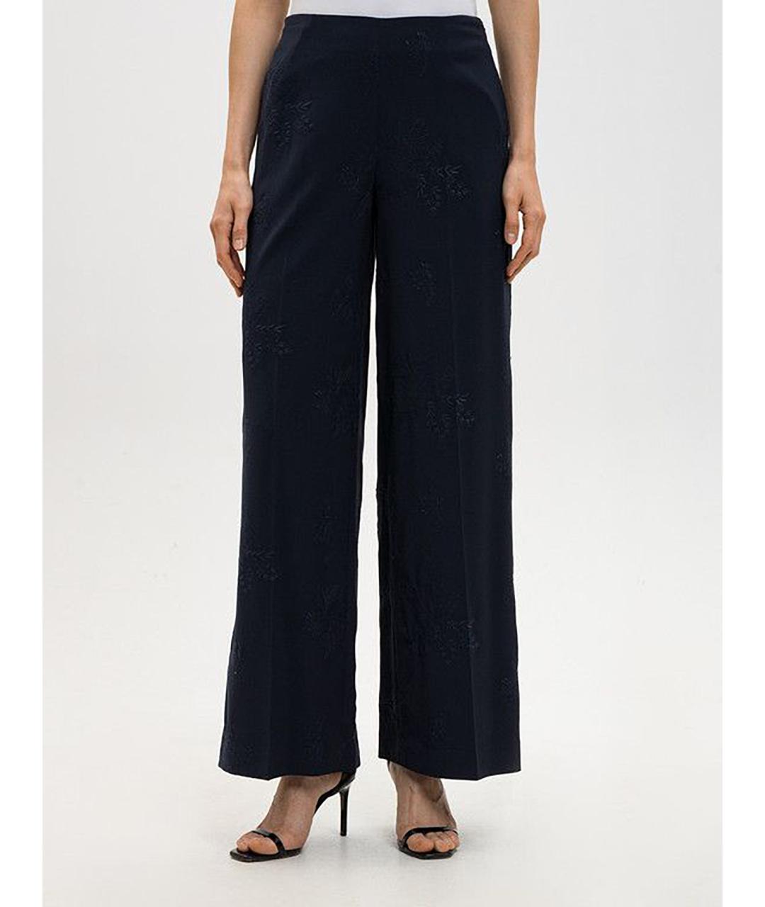 TWIN-SET Синие вискозные брюки широкие, фото 3