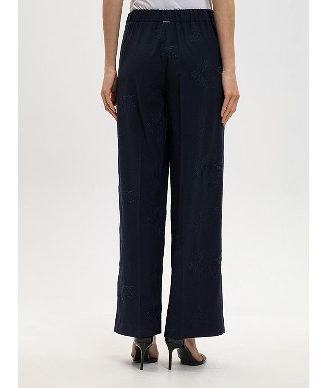 TWIN-SET Синие вискозные брюки широкие, фото 4