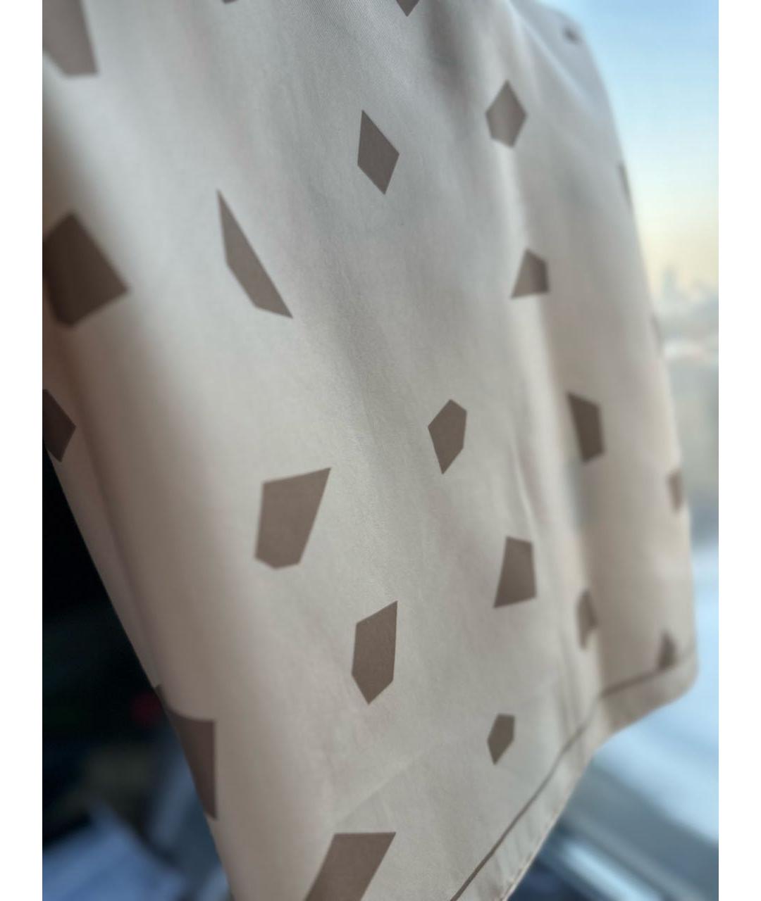 CARTIER Бежевый шелковый платок, фото 7