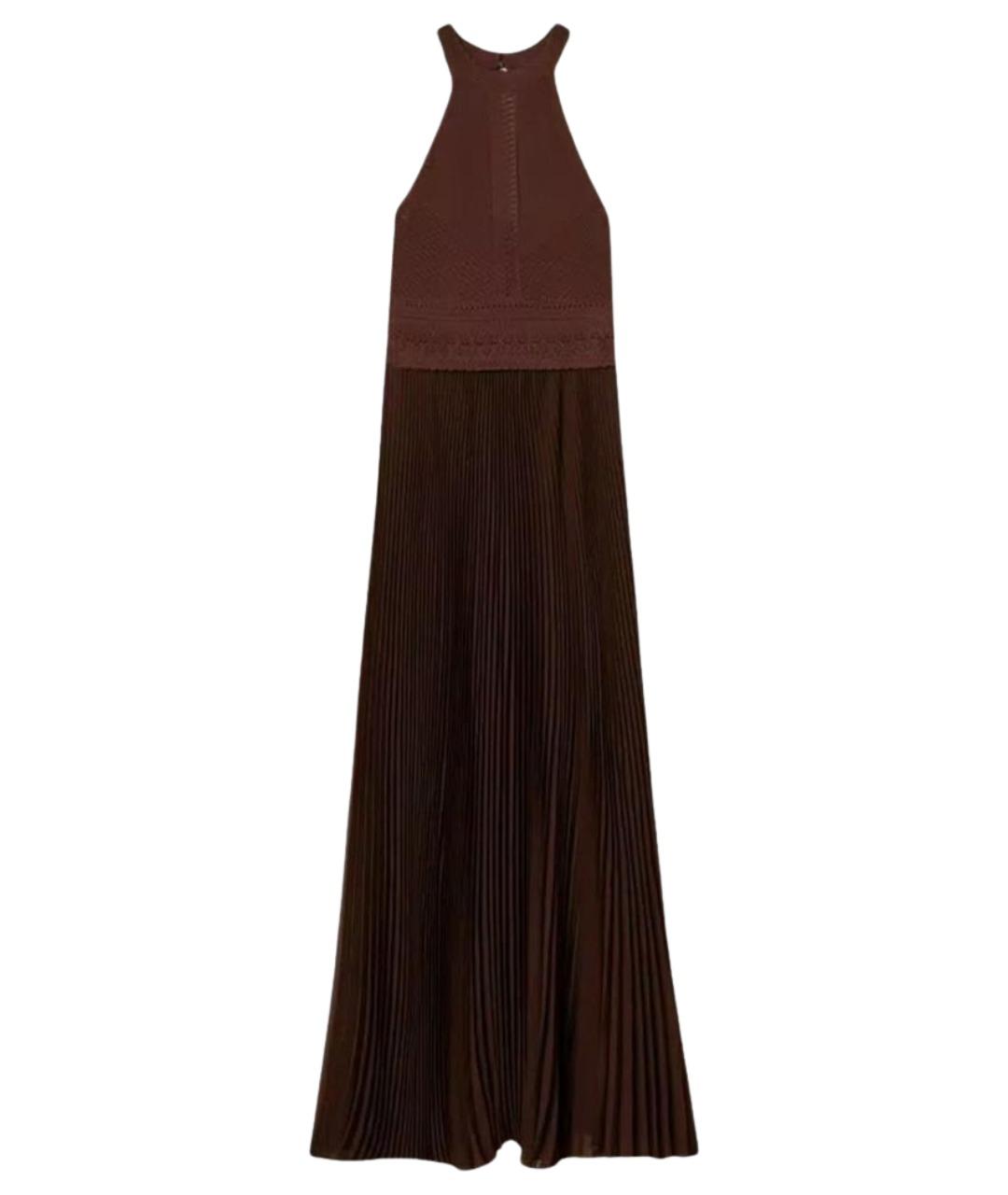 TWIN-SET Коричневое полиэстеровое коктейльное платье, фото 1