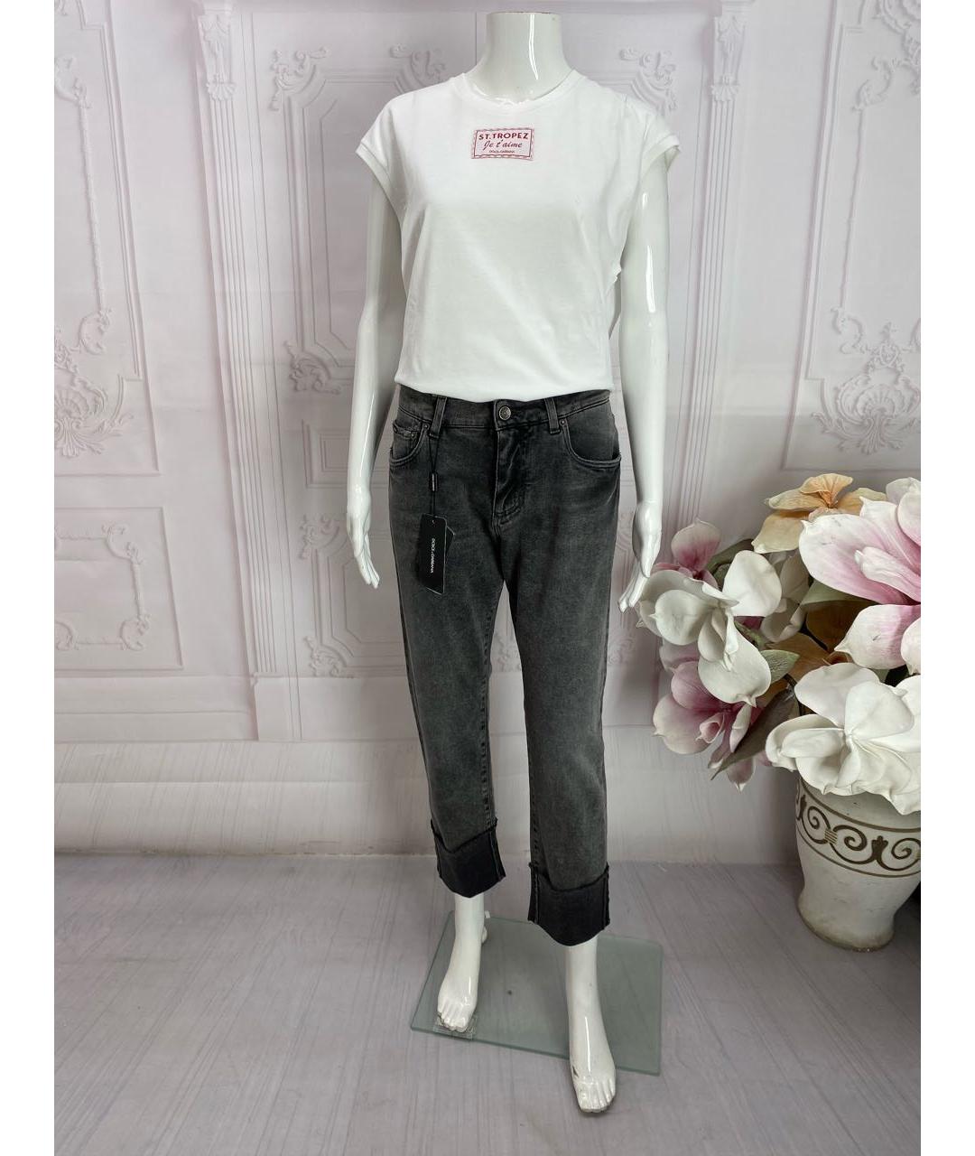 DOLCE&GABBANA Серые хлопко-эластановые прямые джинсы, фото 5