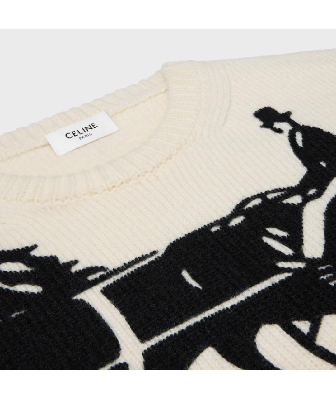 CELINE Бежевый кашемировый джемпер / свитер, фото 4