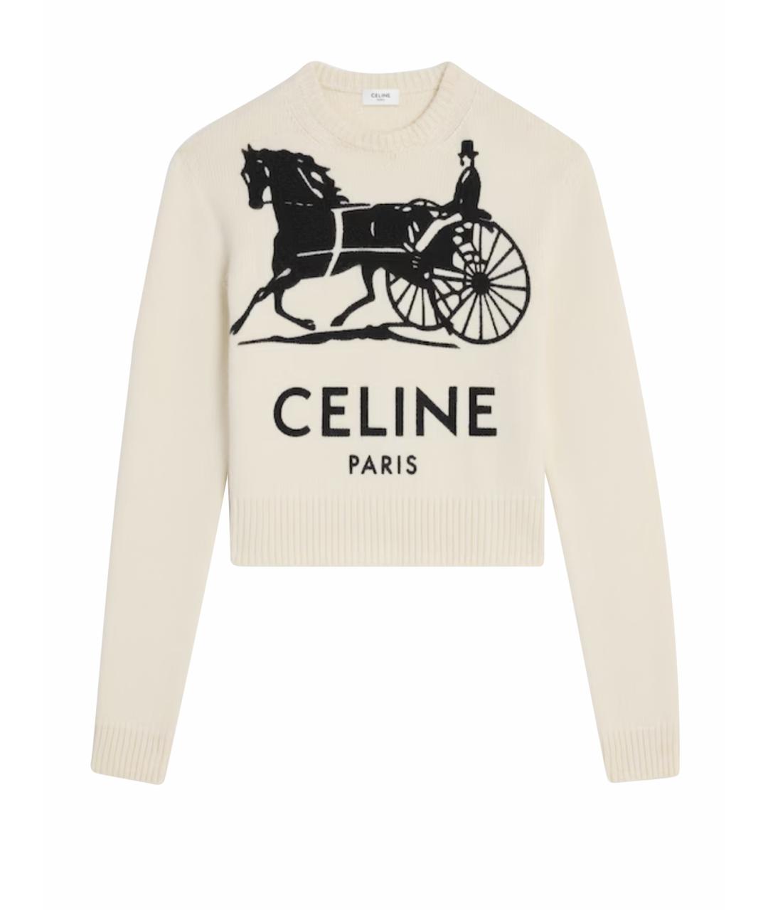 CELINE Бежевый кашемировый джемпер / свитер, фото 1