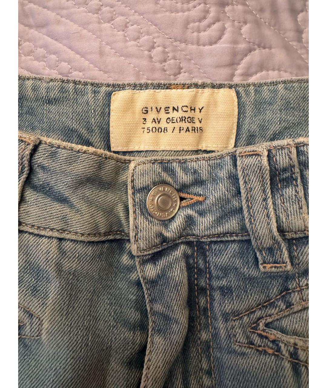GIVENCHY Голубые хлопковые прямые джинсы, фото 3
