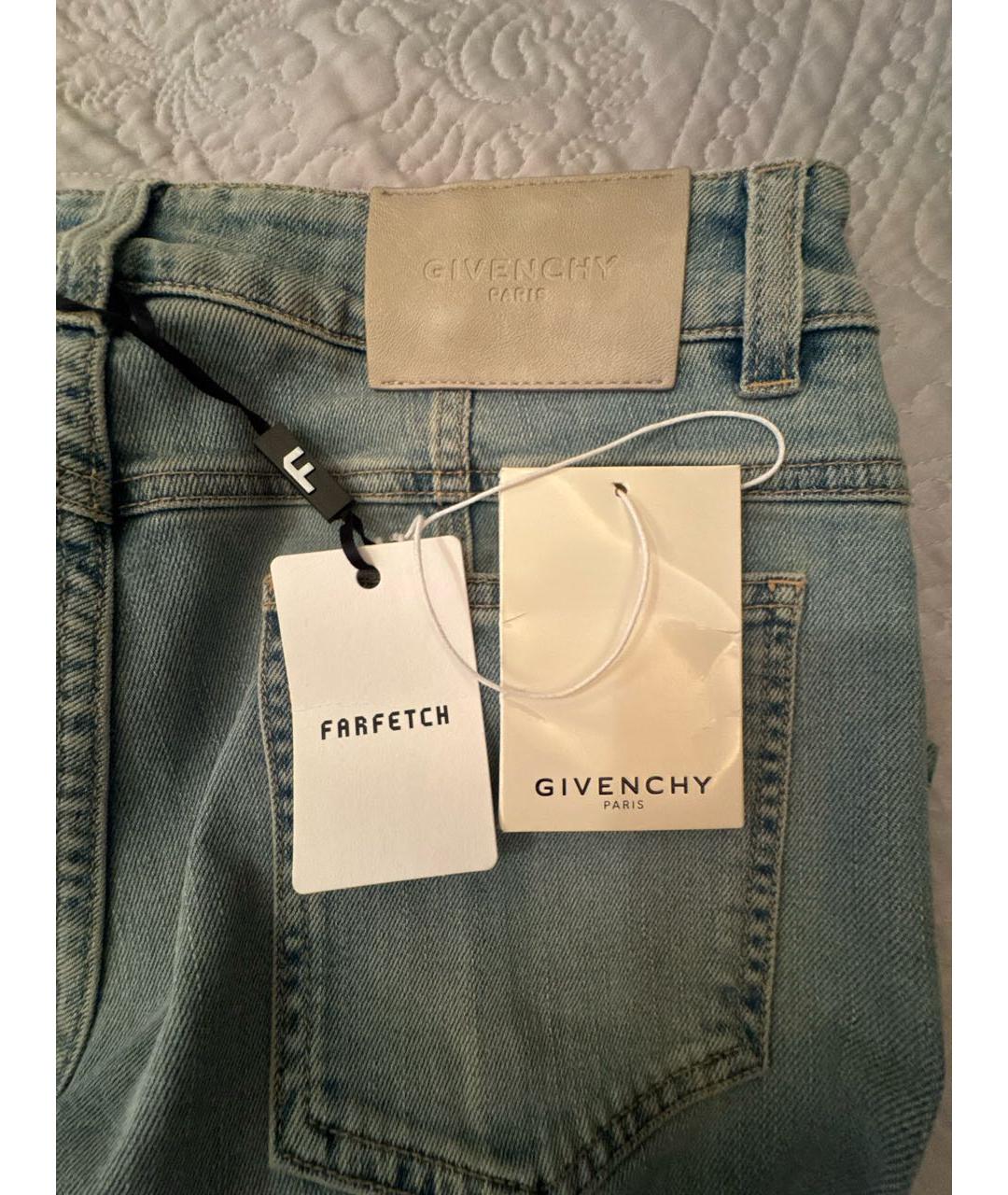 GIVENCHY Голубые хлопковые прямые джинсы, фото 4