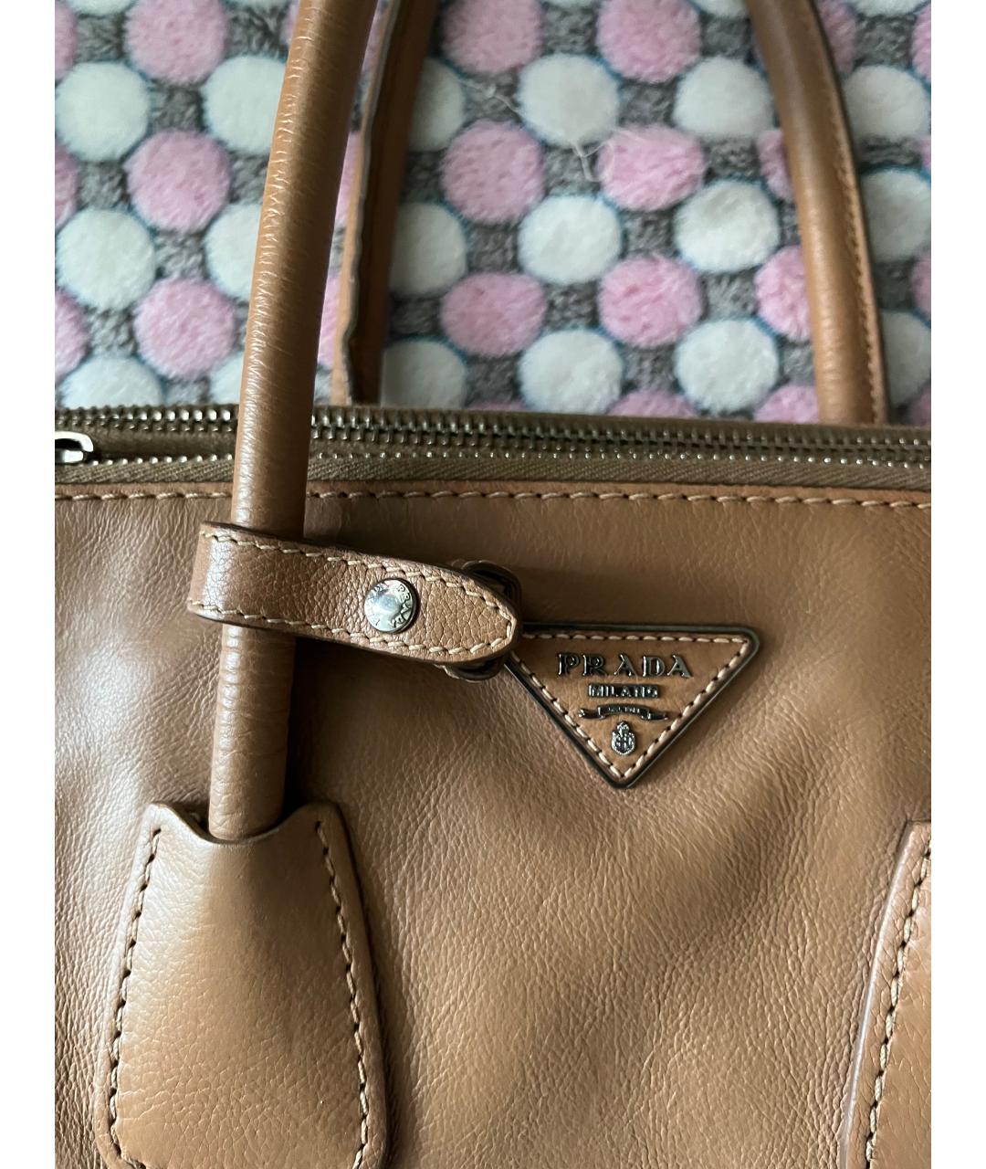 PRADA Коричневая кожаная сумка тоут, фото 2