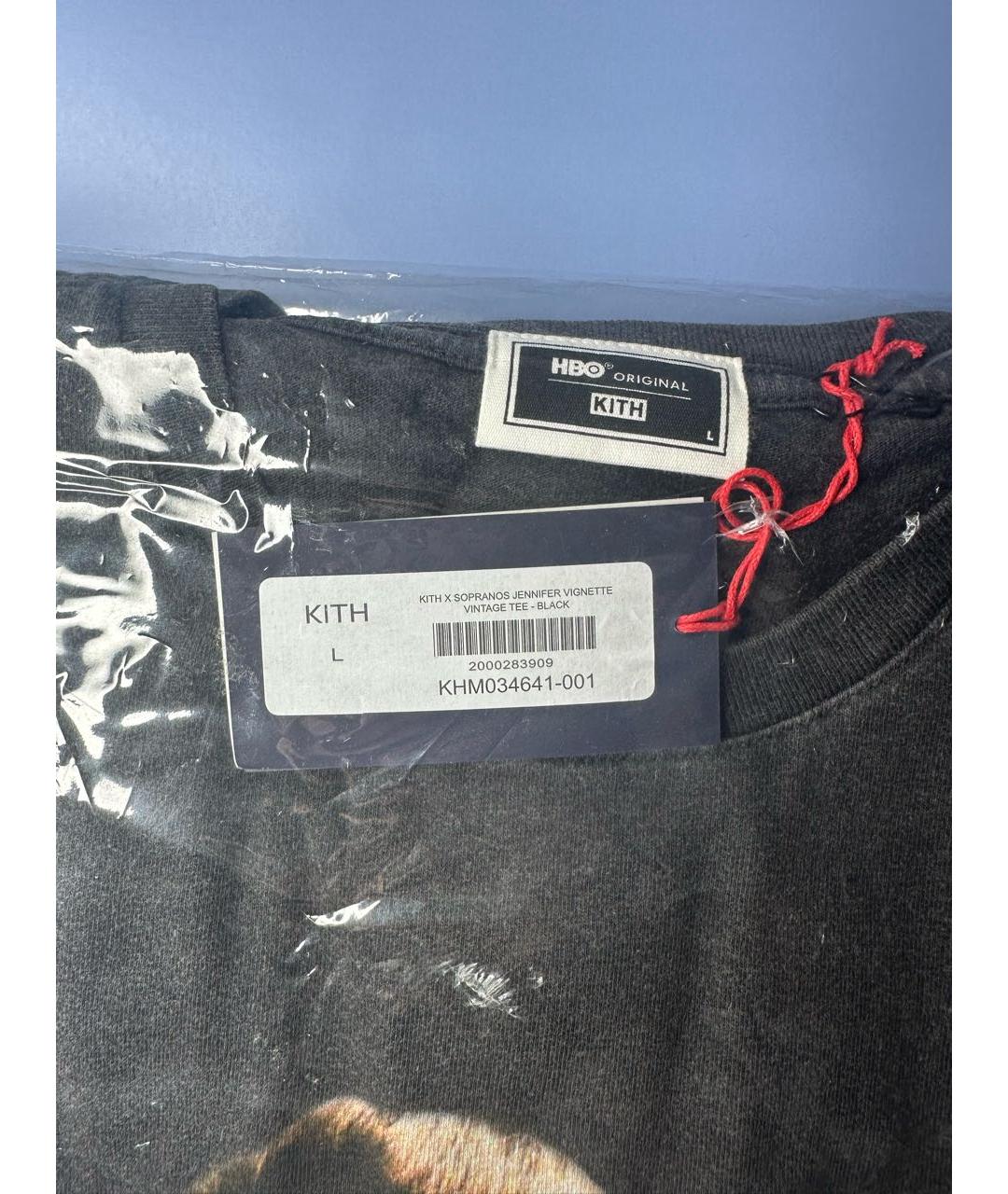 KITH Черная хлопковая футболка, фото 4