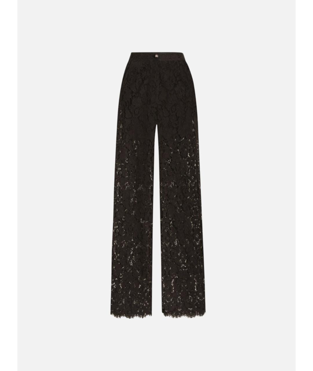 DOLCE&GABBANA Черные хлопковые прямые брюки, фото 1