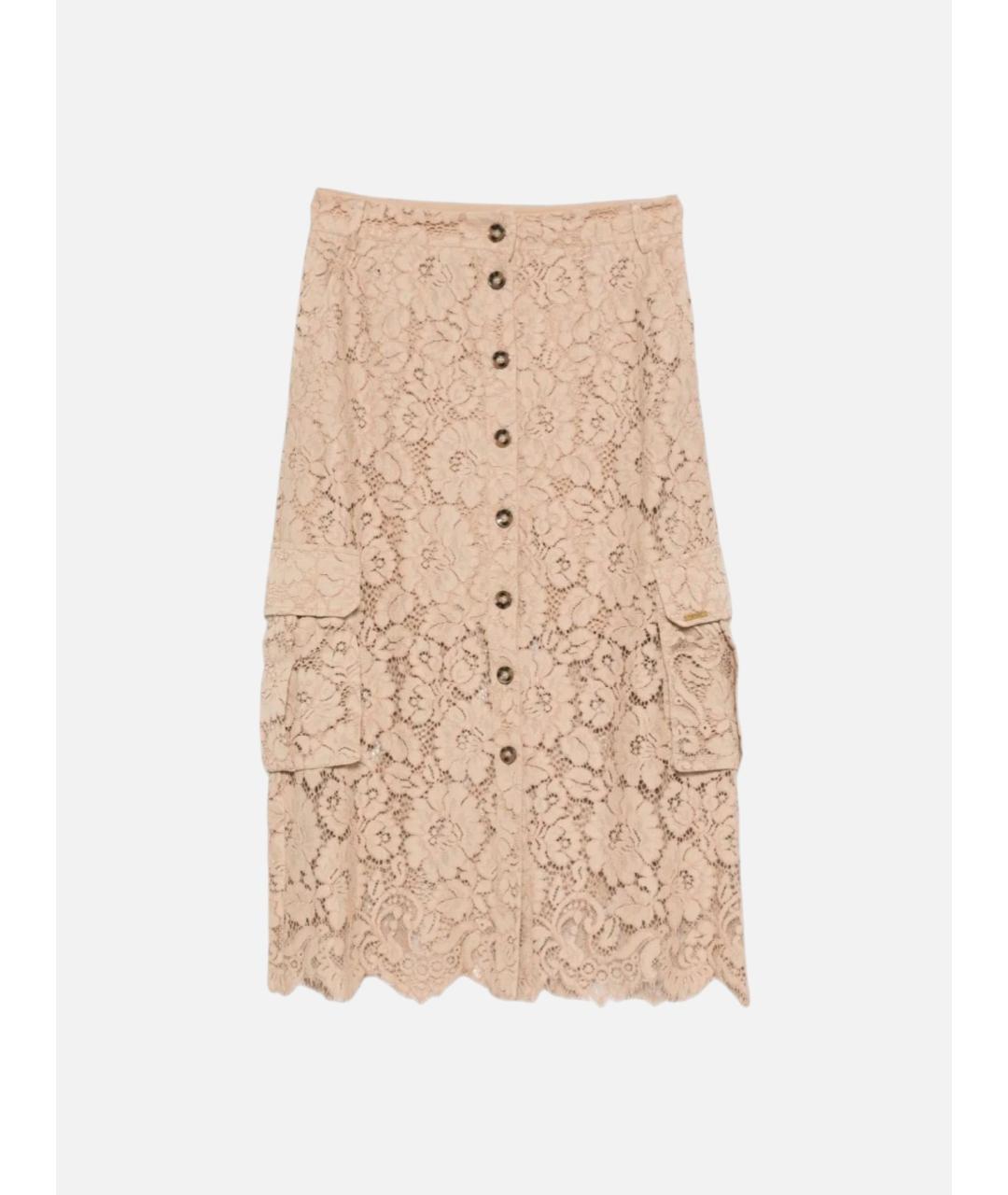 TWIN-SET Бежевая полиамидовая юбка миди, фото 6
