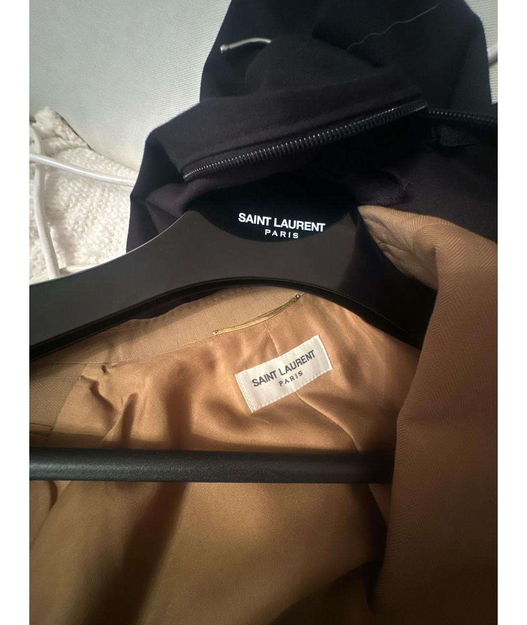 SAINT LAURENT Горчичный шерстяной жакет/пиджак, фото 7