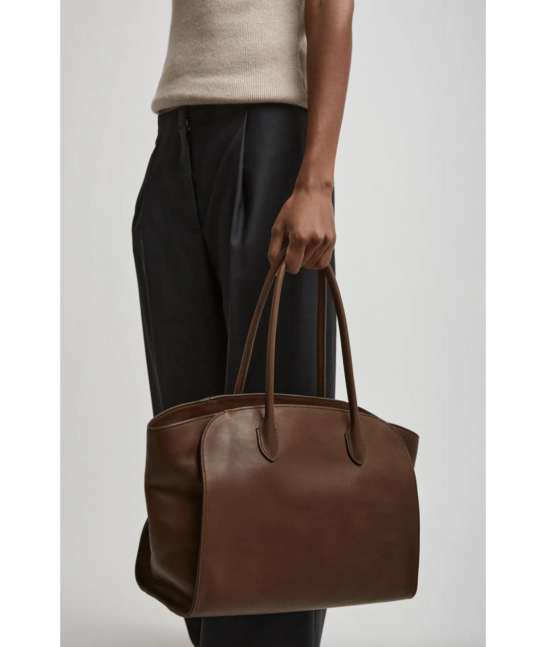 THE ROW Коричневая кожаная сумка с короткими ручками, фото 2