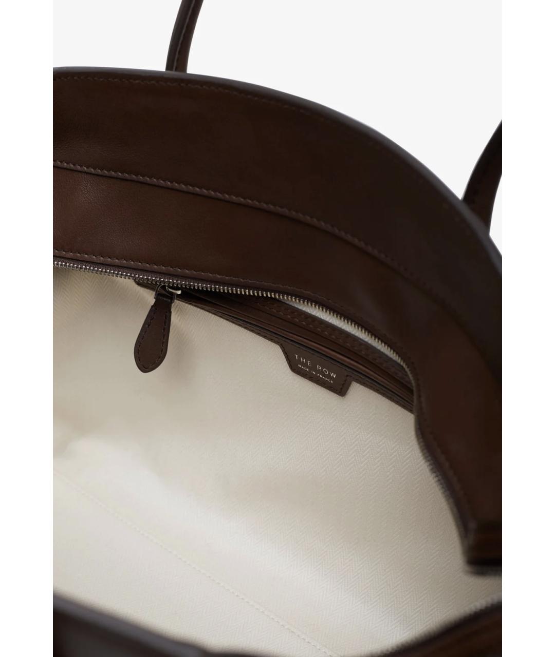 THE ROW Коричневая кожаная сумка с короткими ручками, фото 4