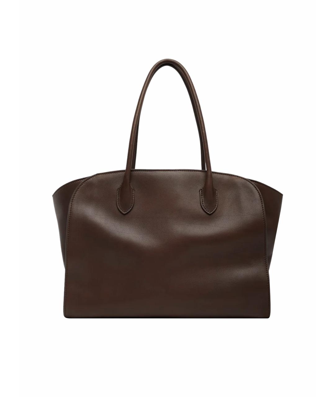 THE ROW Коричневая кожаная сумка с короткими ручками, фото 1