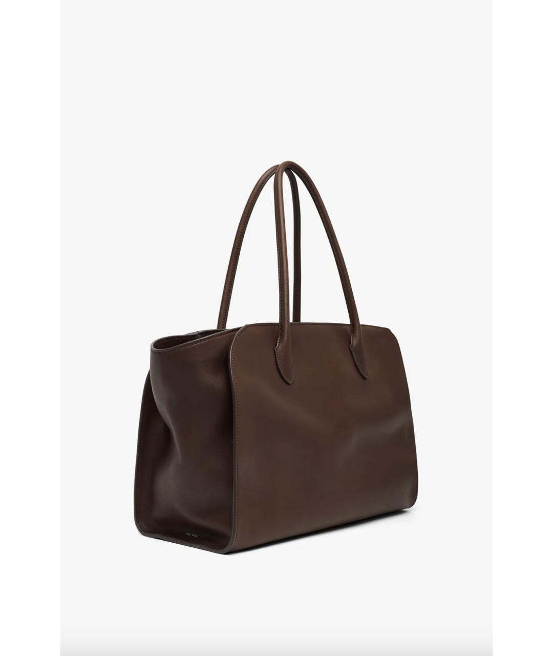 THE ROW Коричневая кожаная сумка с короткими ручками, фото 3