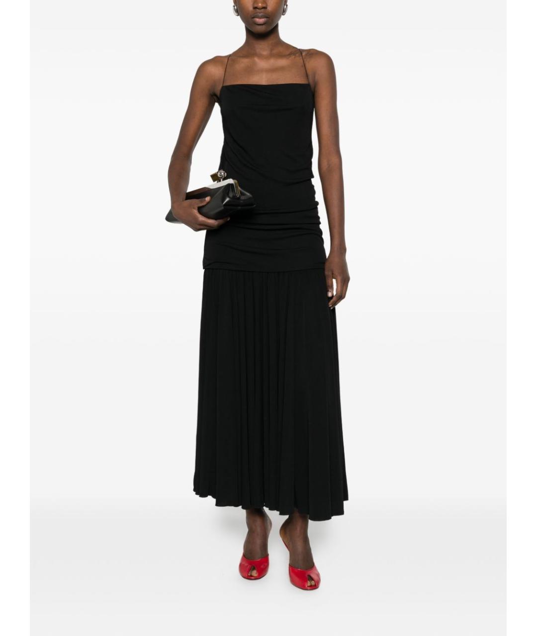 JACQUEMUS Черное вискозное вечернее платье, фото 5