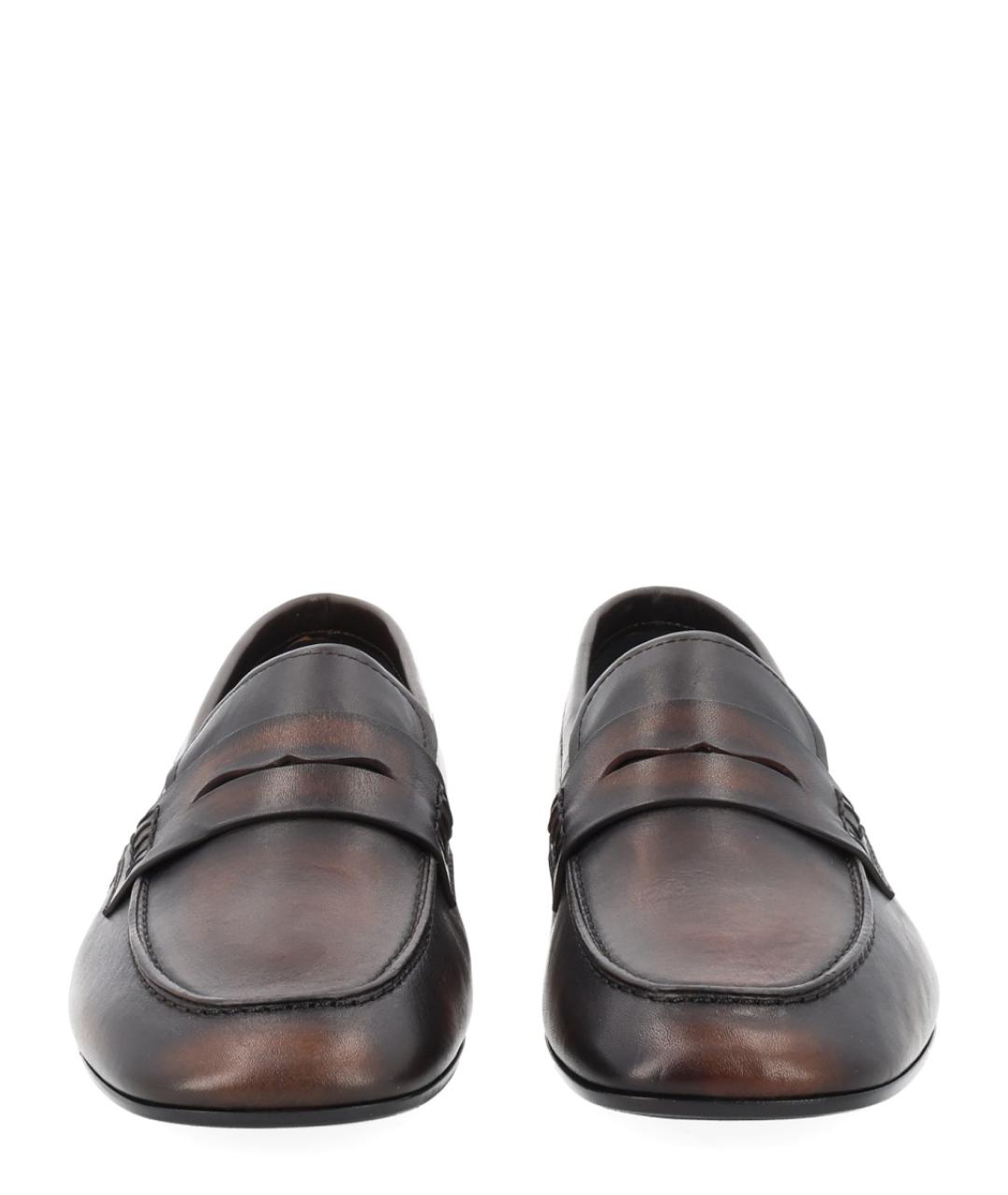 DRIES VAN NOTEN Коричневые кожаные лоферы, фото 3