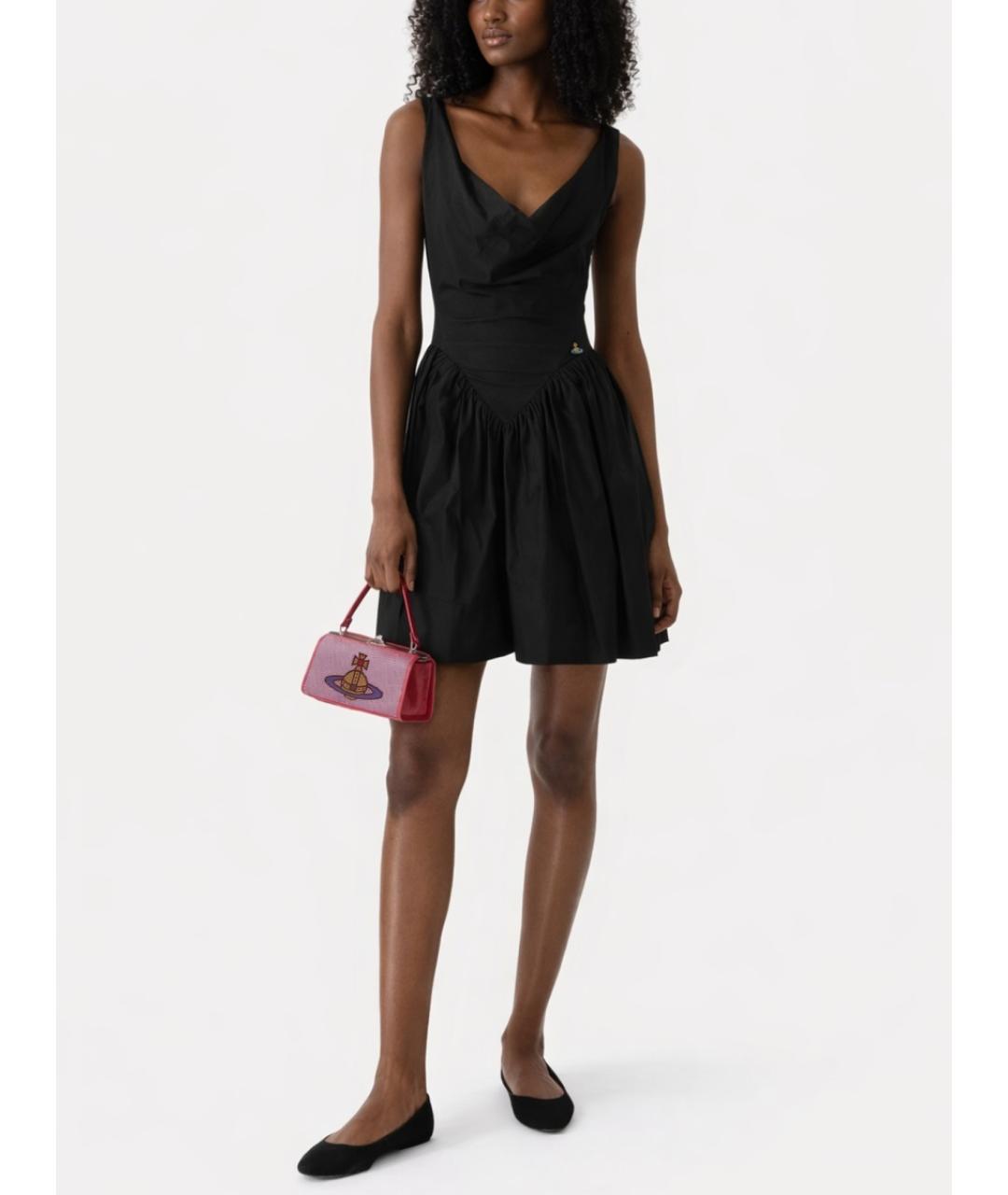 VIVIENNE WESTWOOD Черное хлопковое повседневное платье, фото 2