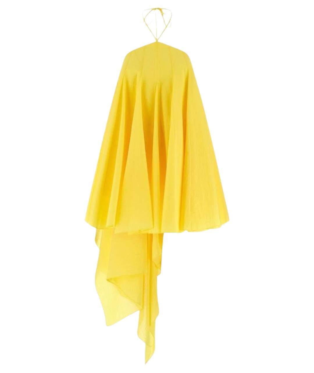 JACQUEMUS Желтое хлопковое коктейльное платье, фото 1