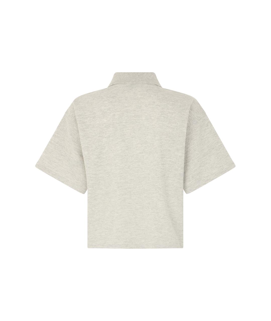 SAINT LAURENT Серая хлопковая футболка, фото 2