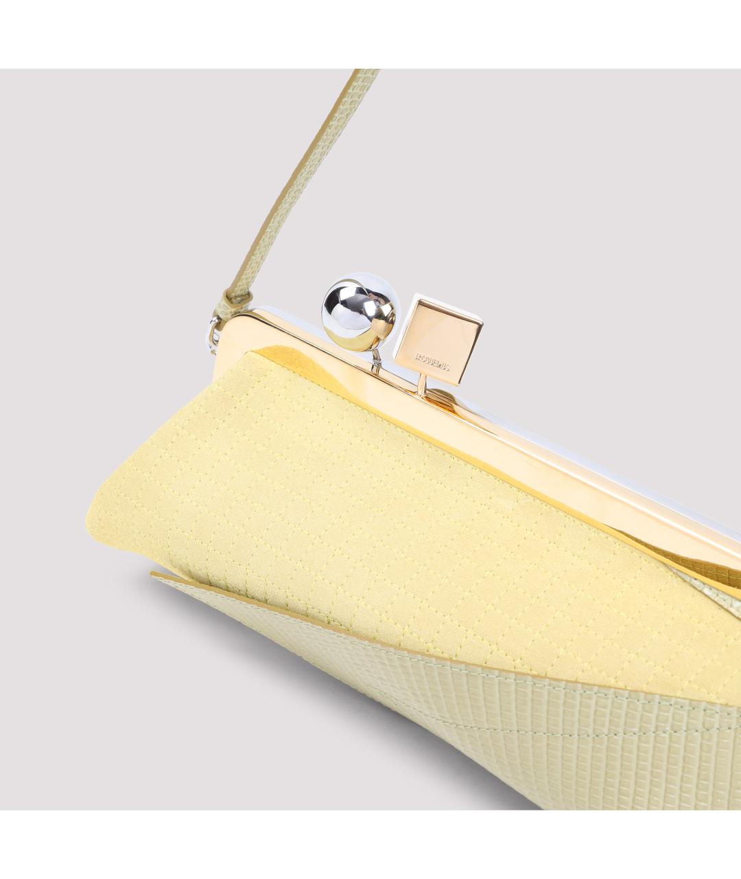 JACQUEMUS Желтая кожаная сумка через плечо, фото 4