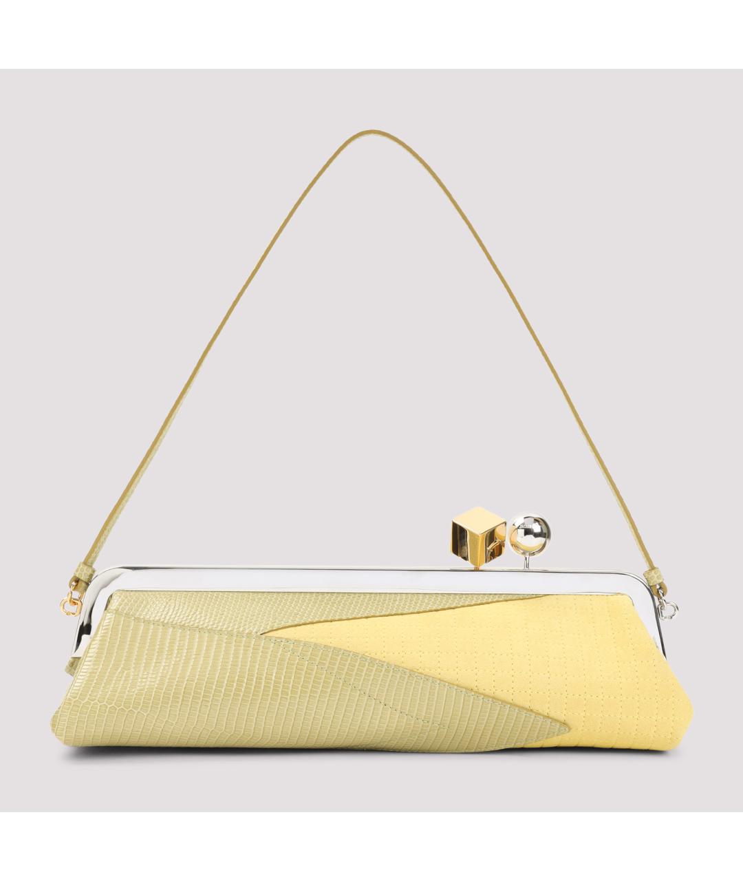 JACQUEMUS Желтая кожаная сумка через плечо, фото 3