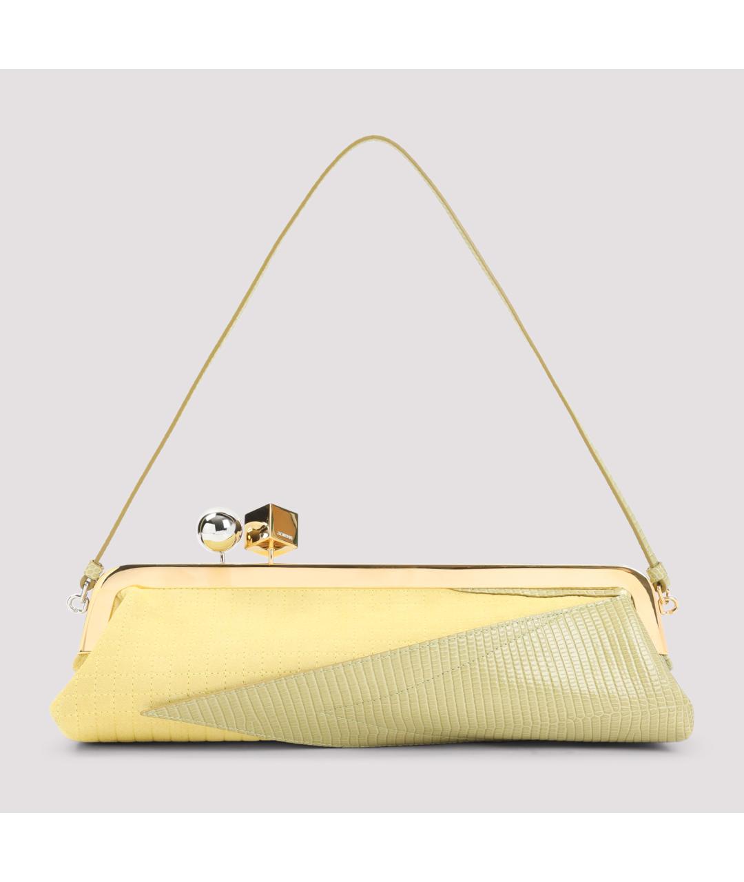 JACQUEMUS Желтая кожаная сумка через плечо, фото 2