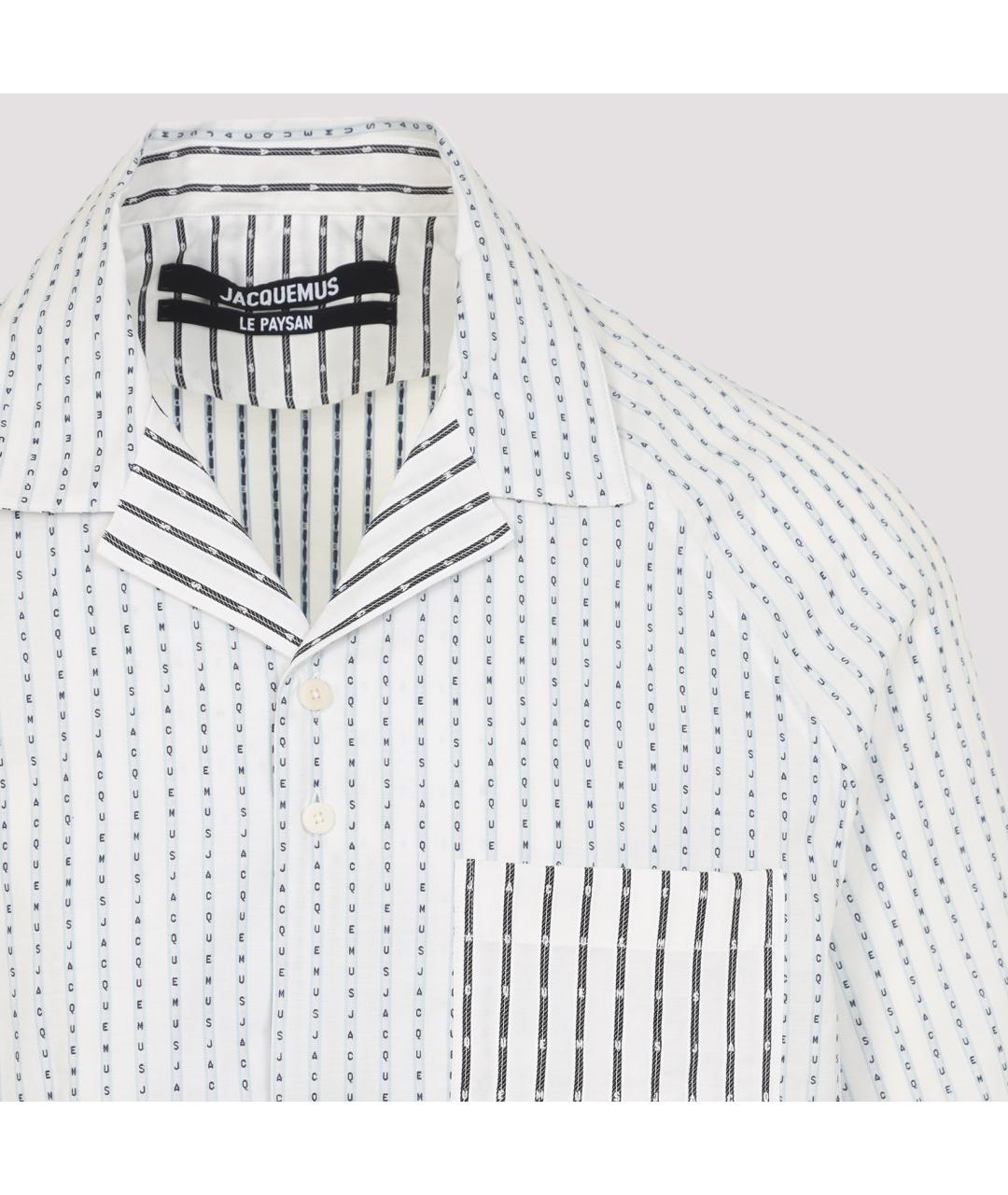 JACQUEMUS Белая хлопковая кэжуал рубашка, фото 4