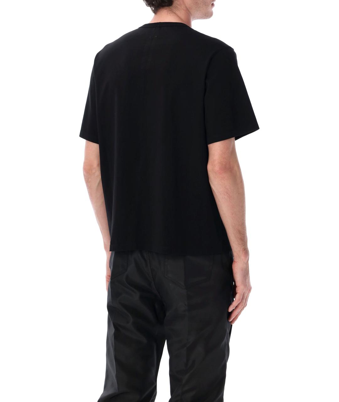 RICK OWENS Черная хлопковая футболка, фото 2