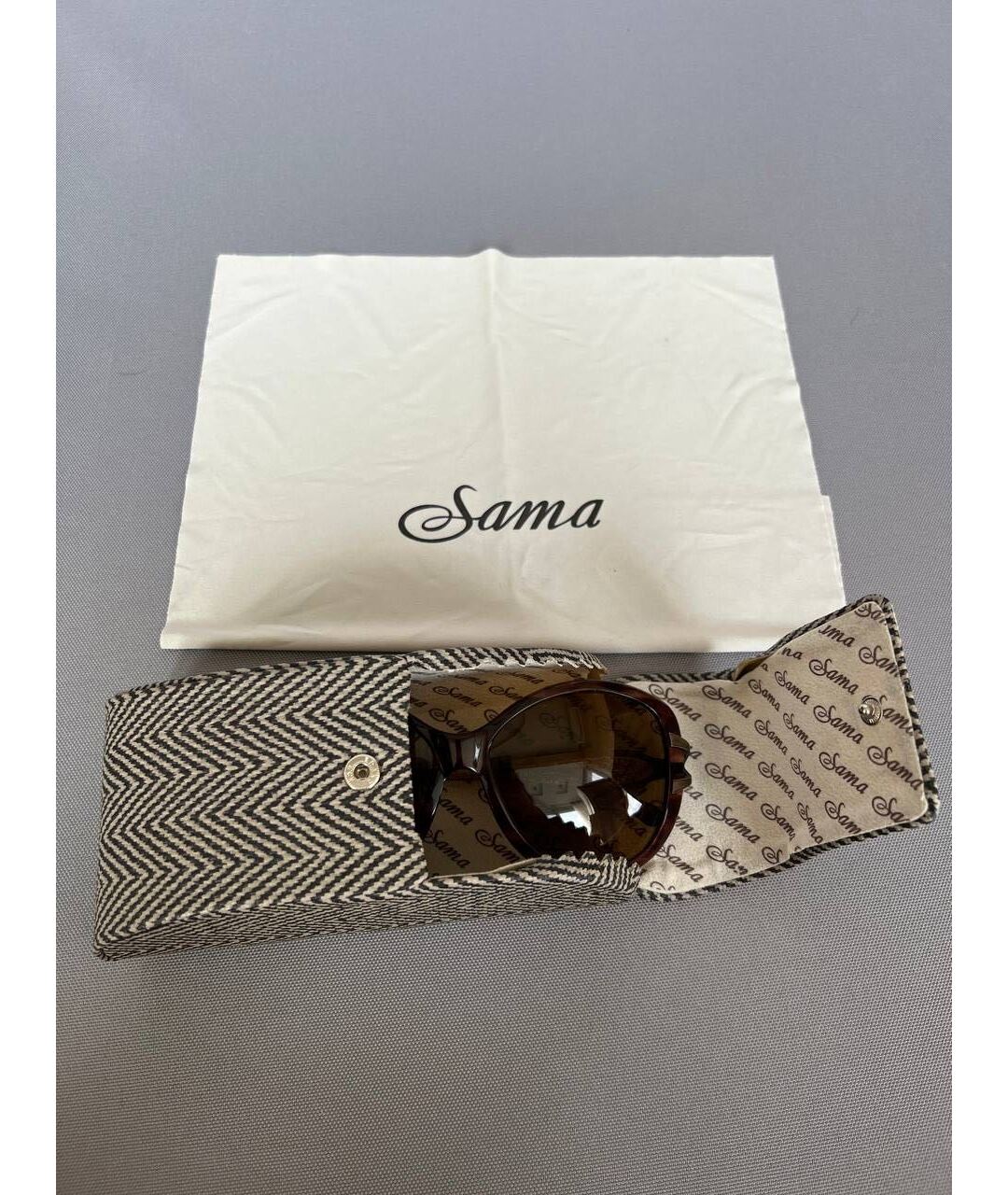 SAMA EYEWEAR Коричневые пластиковые солнцезащитные очки, фото 6
