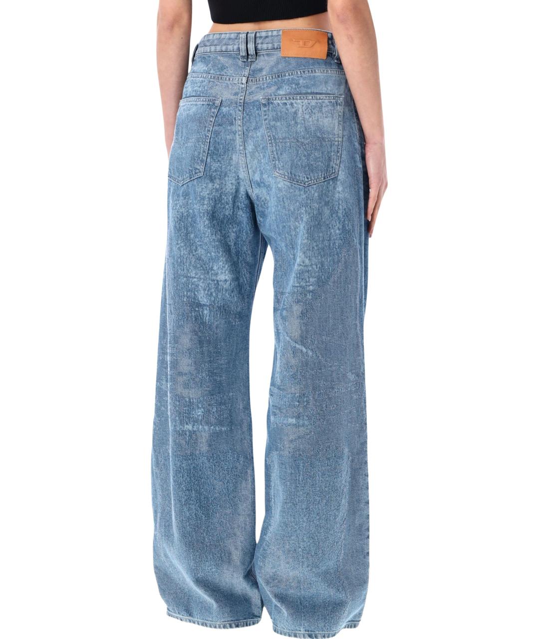 DIESEL Голубые хлопковые прямые джинсы, фото 2