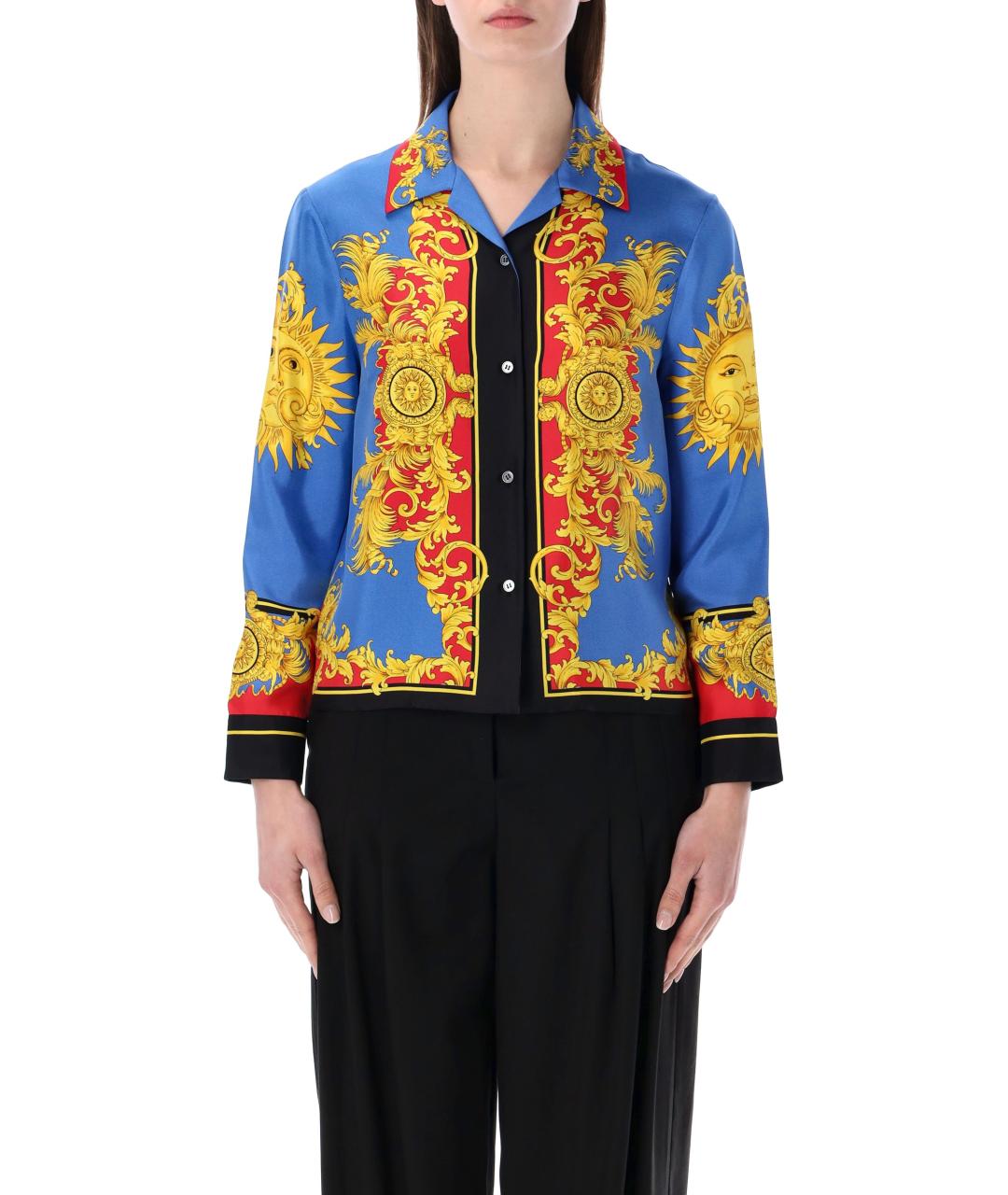 VERSACE Мульти шелковая рубашка, фото 1