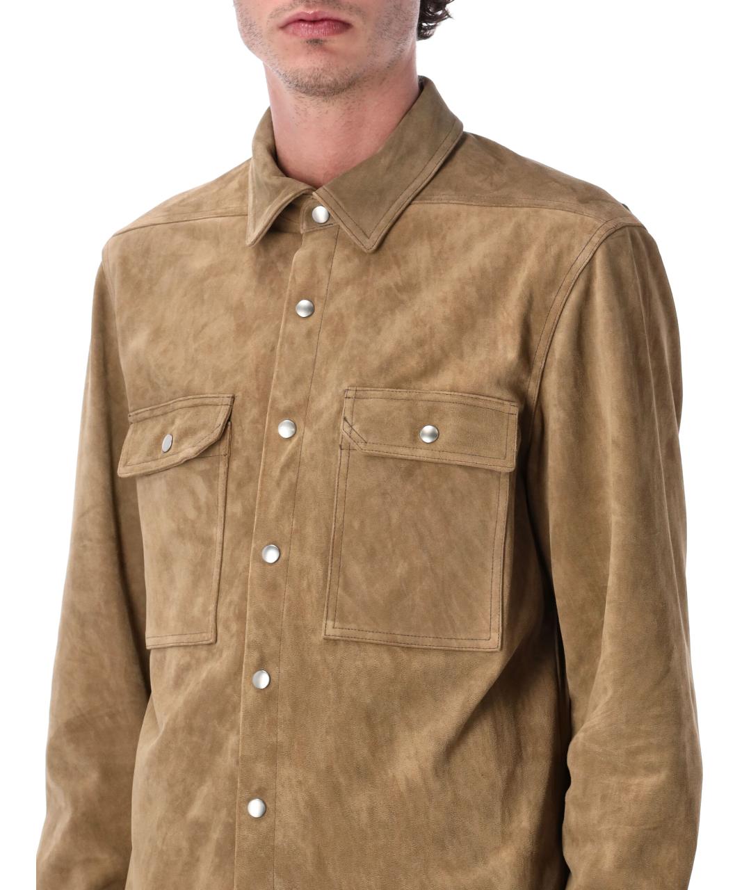 RICK OWENS Бежевая замшевая куртка, фото 3