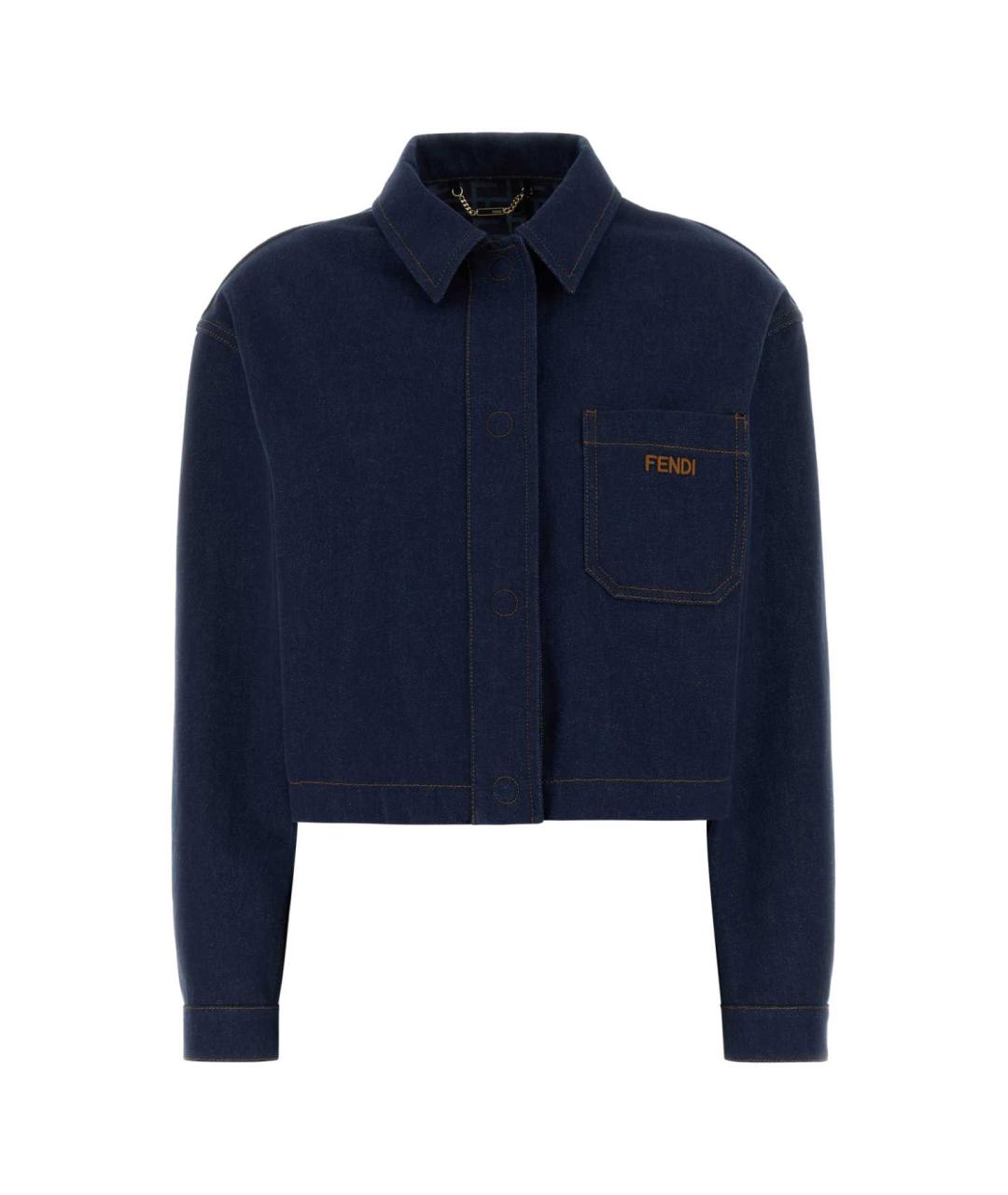 FENDI Синяя хлопковая куртка, фото 1