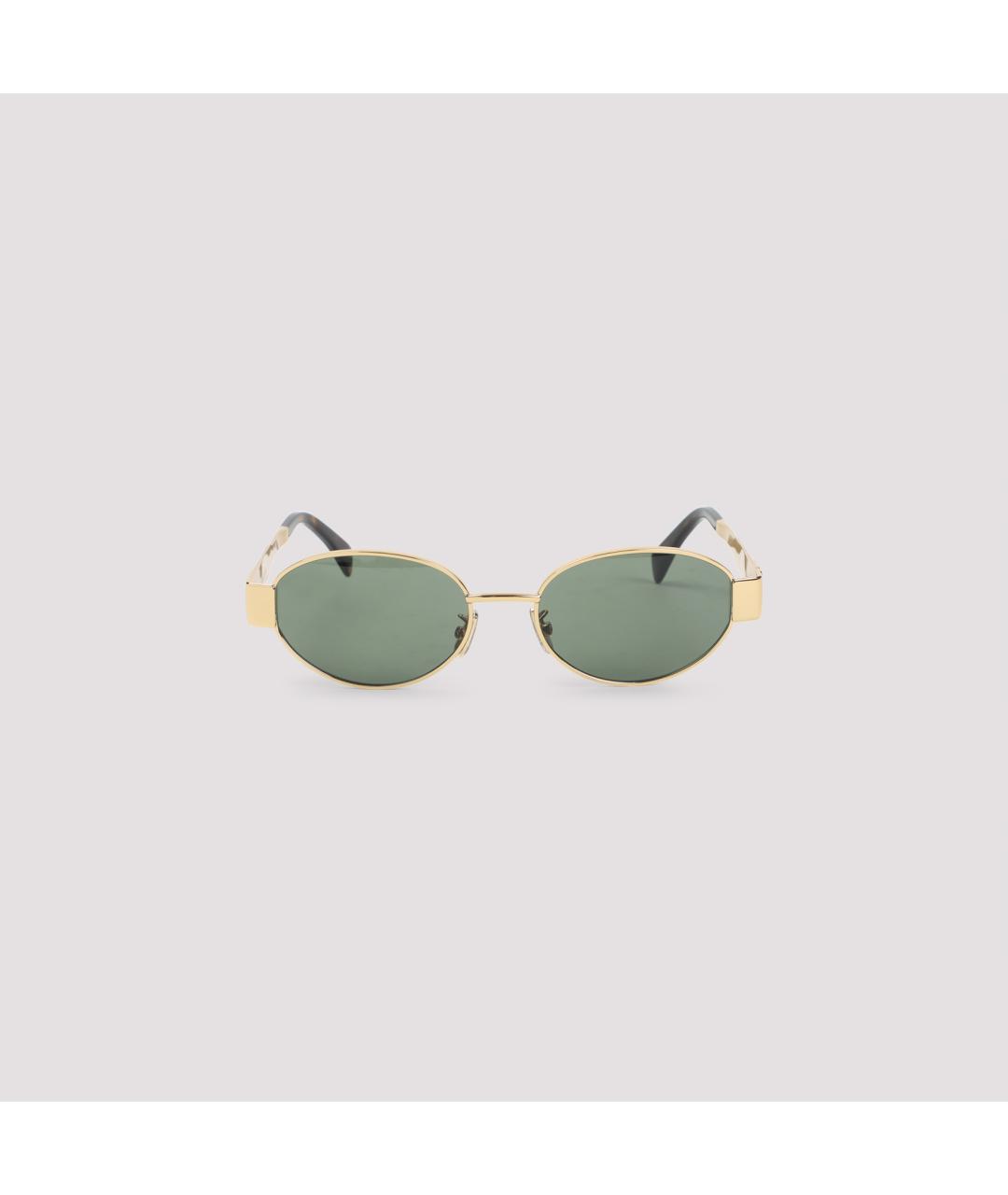 CELINE Золотые металлические солнцезащитные очки, фото 3