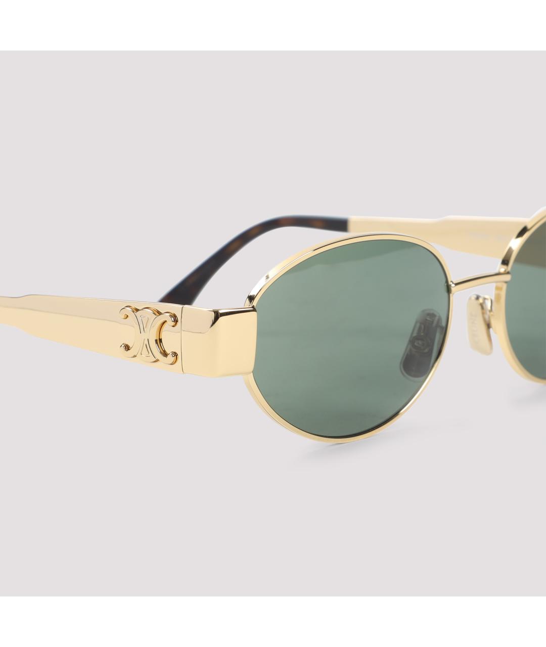 CELINE Золотые металлические солнцезащитные очки, фото 4