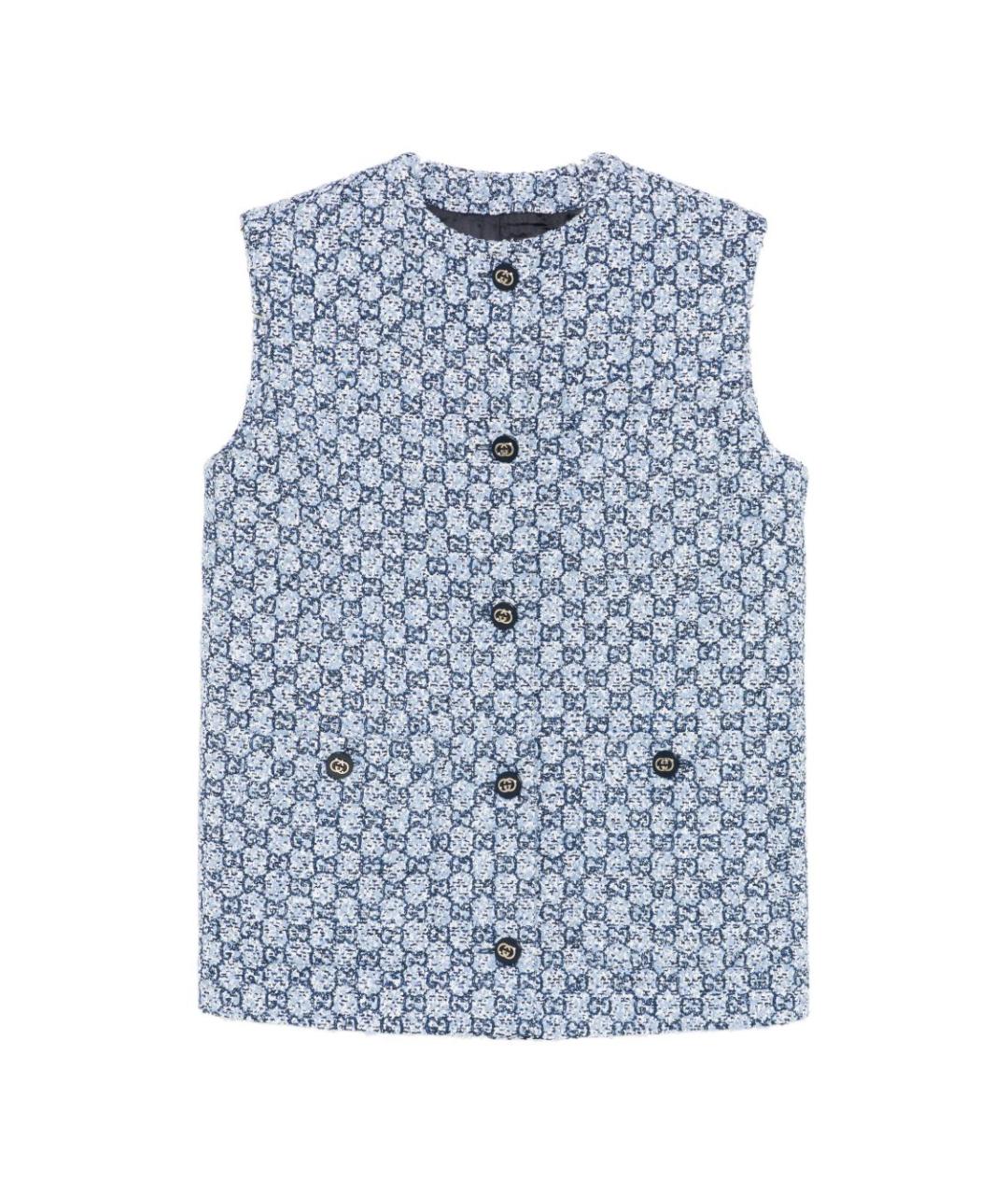 GUCCI Голубой хлопковый жилет, фото 1