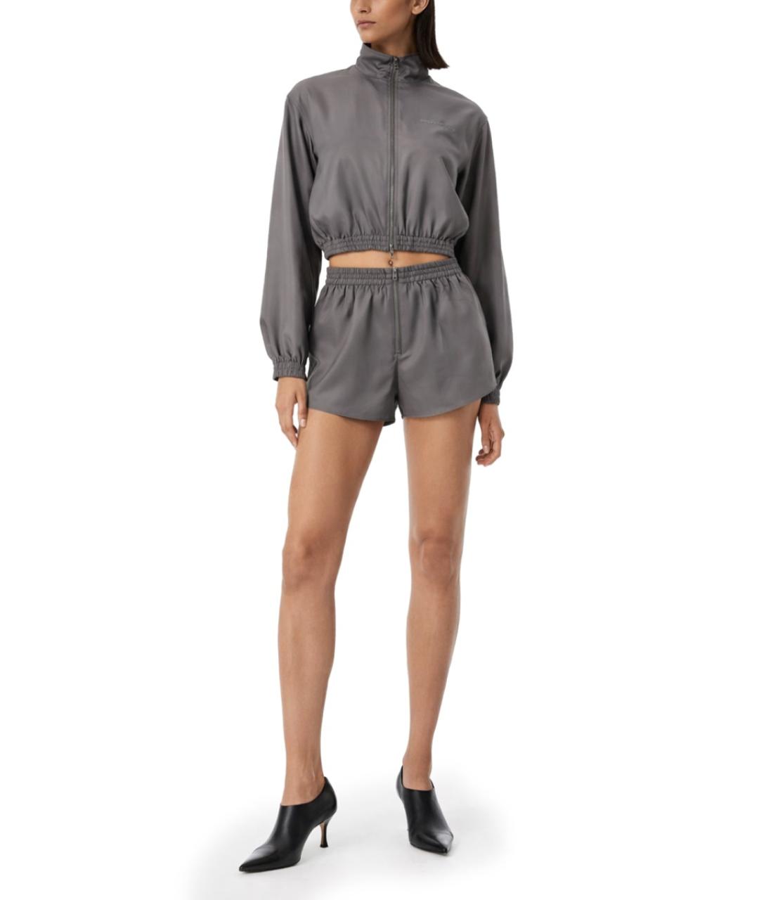 ALEXANDER WANG Серые шелковые шорты, фото 2