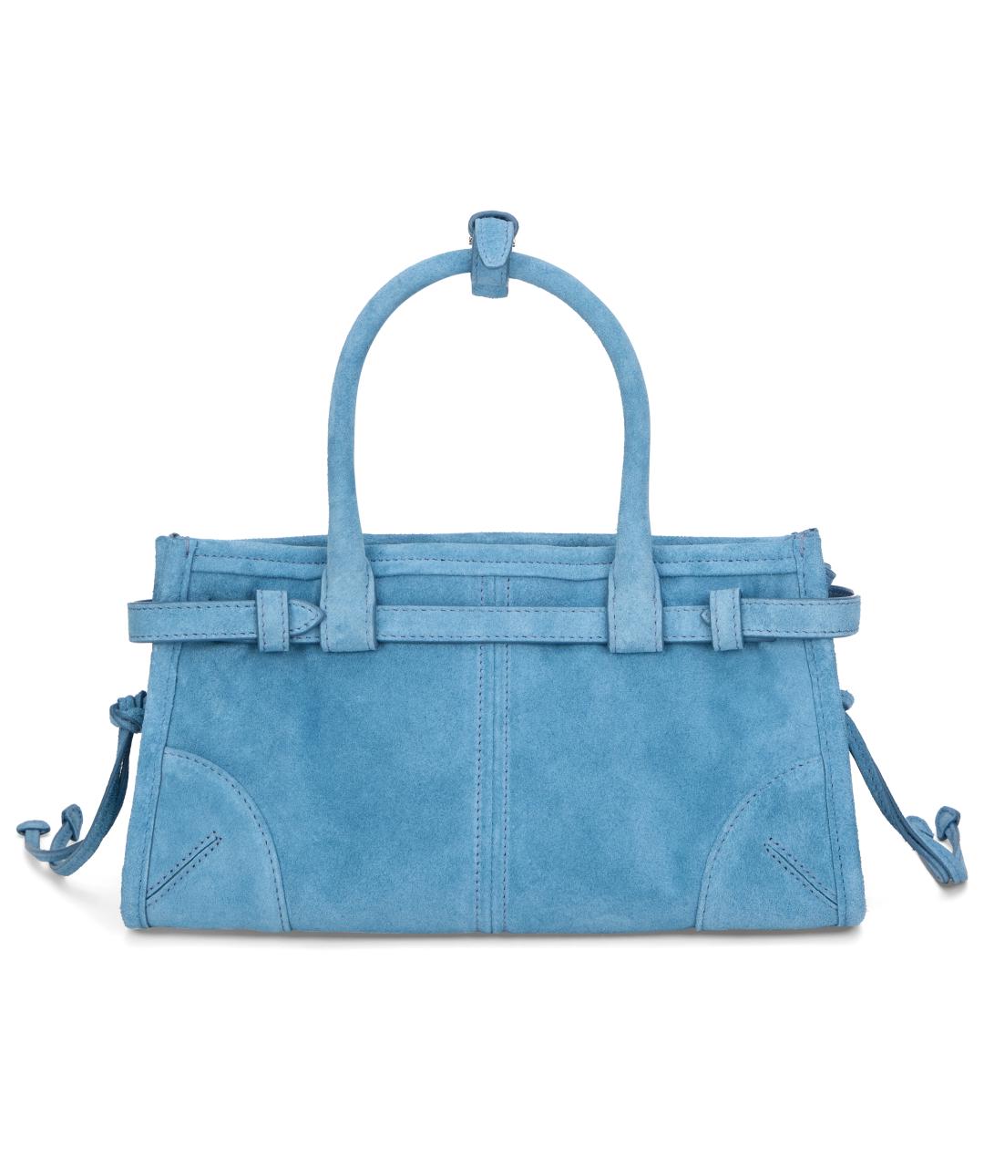 PRADA Голубая замшевая сумка с короткими ручками, фото 4